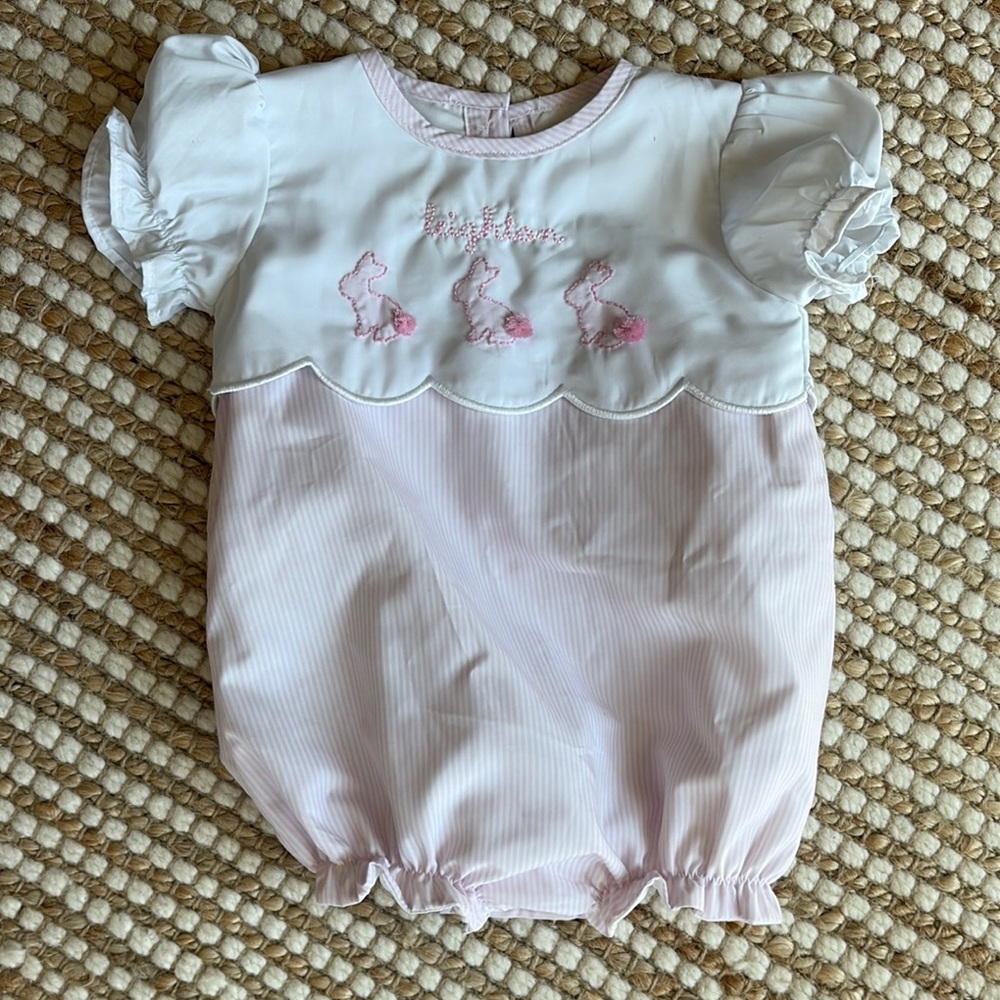 Pink and White Kids One Piece